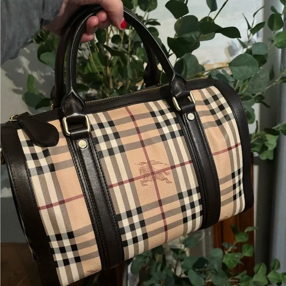 Burberry Alchester Haymarket Medium Bowler Top Handle Bag and Wallet Set NWOT - Picture 1 of 10